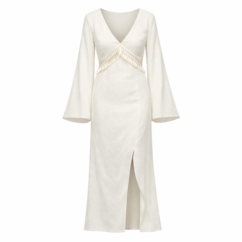 vestito branco longo