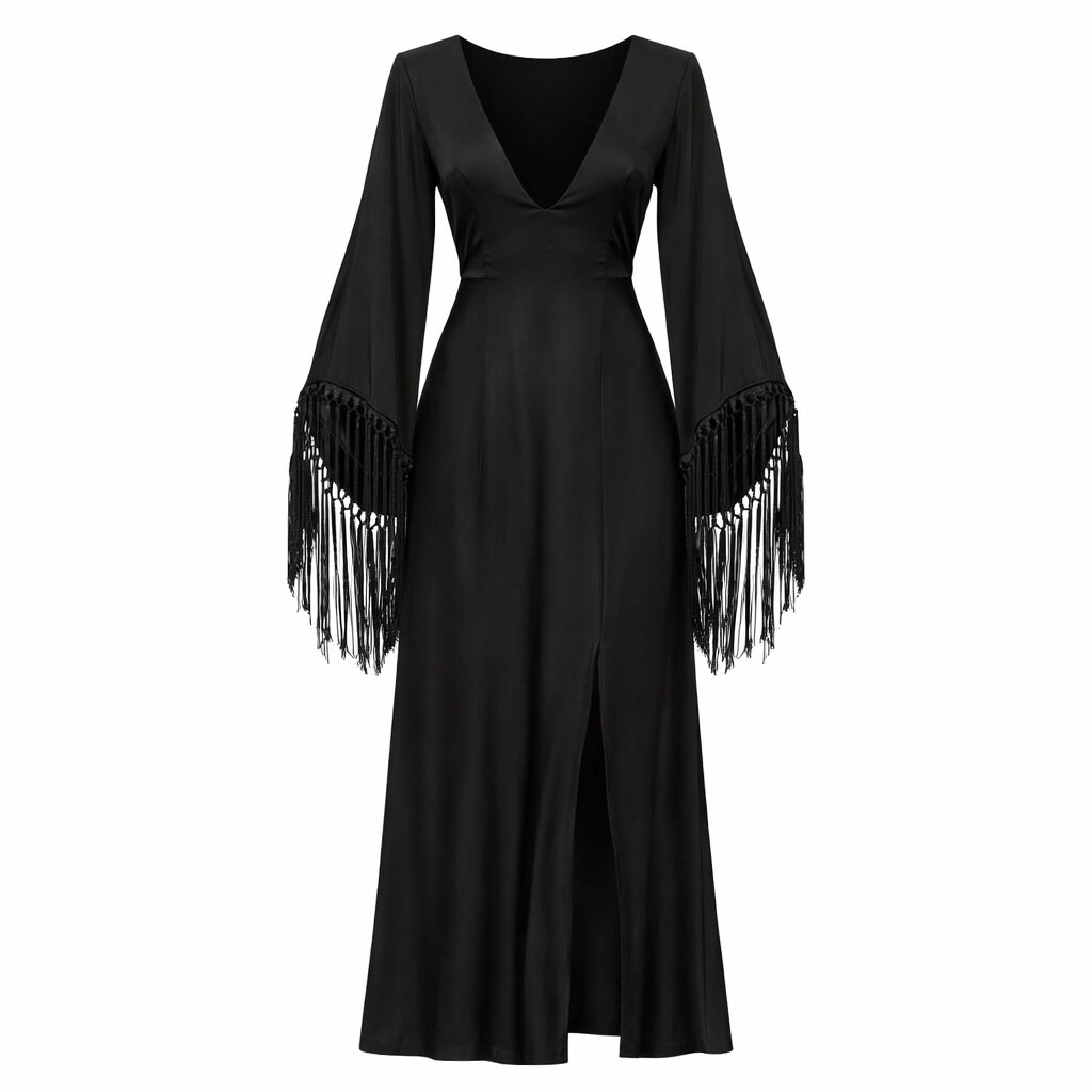 vestido preto longo